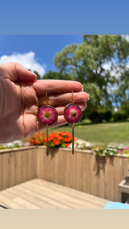 Rose with dark background dangle