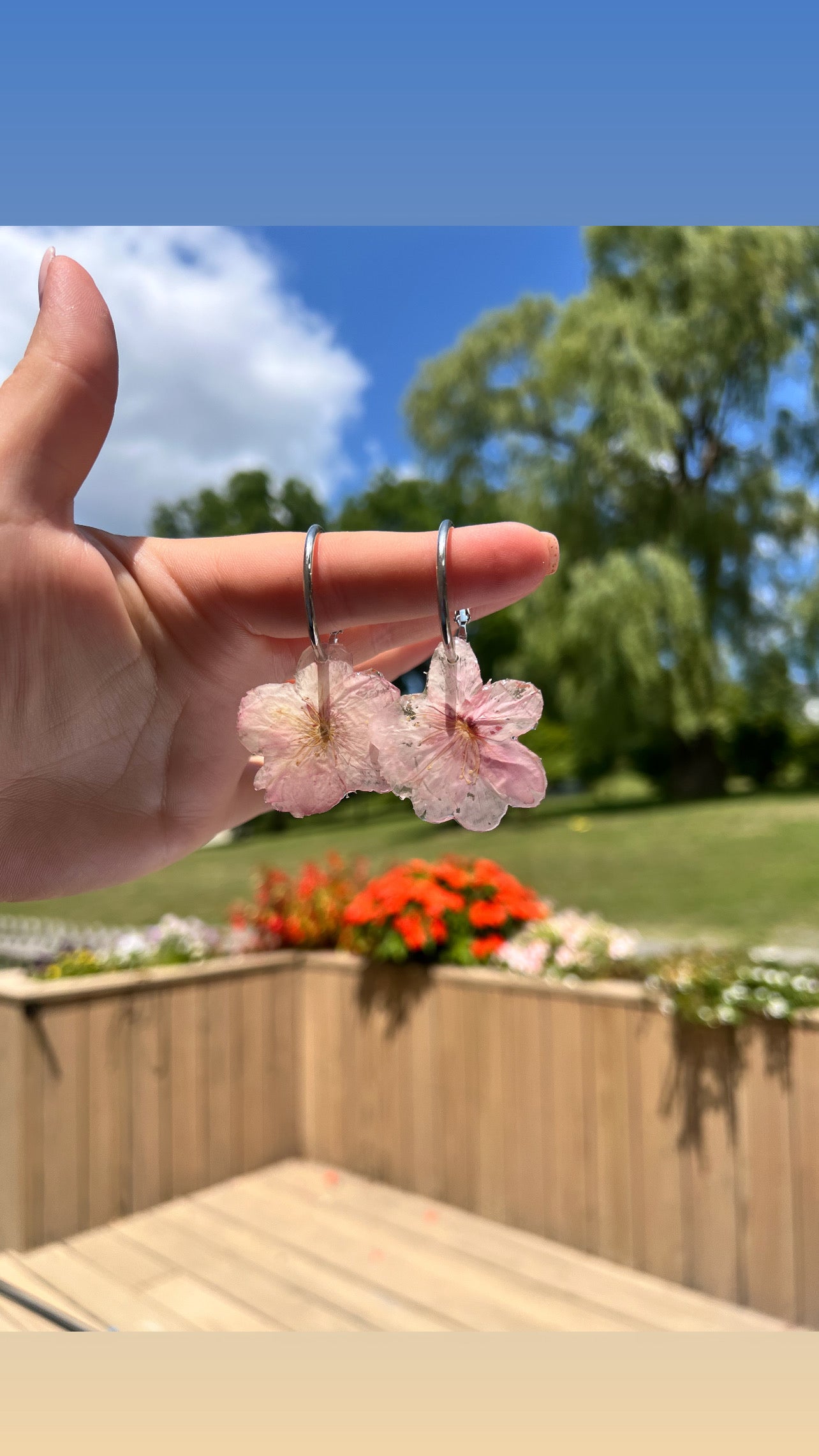 Cherry blossom hoops