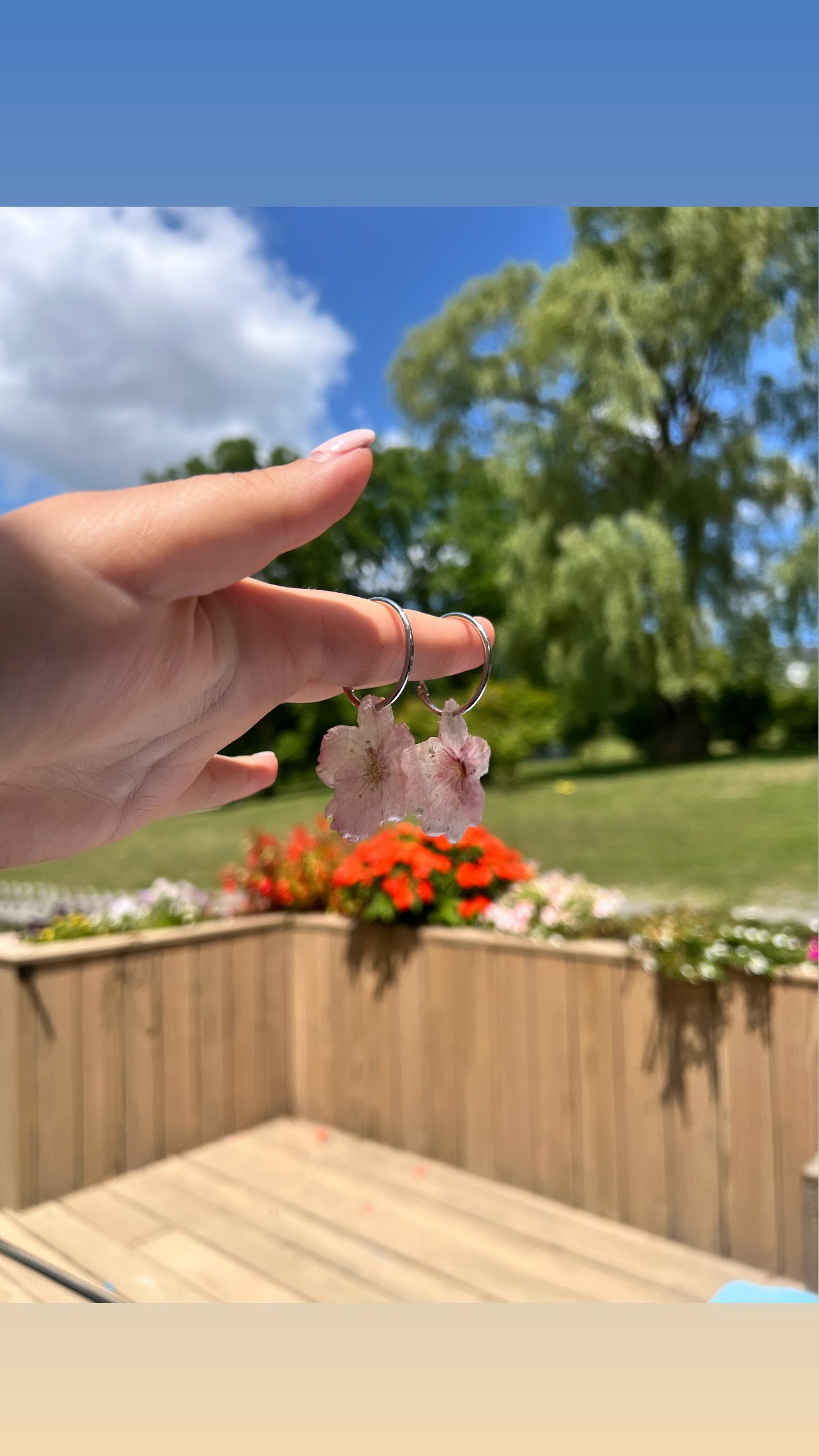 Cherry blossom hoops